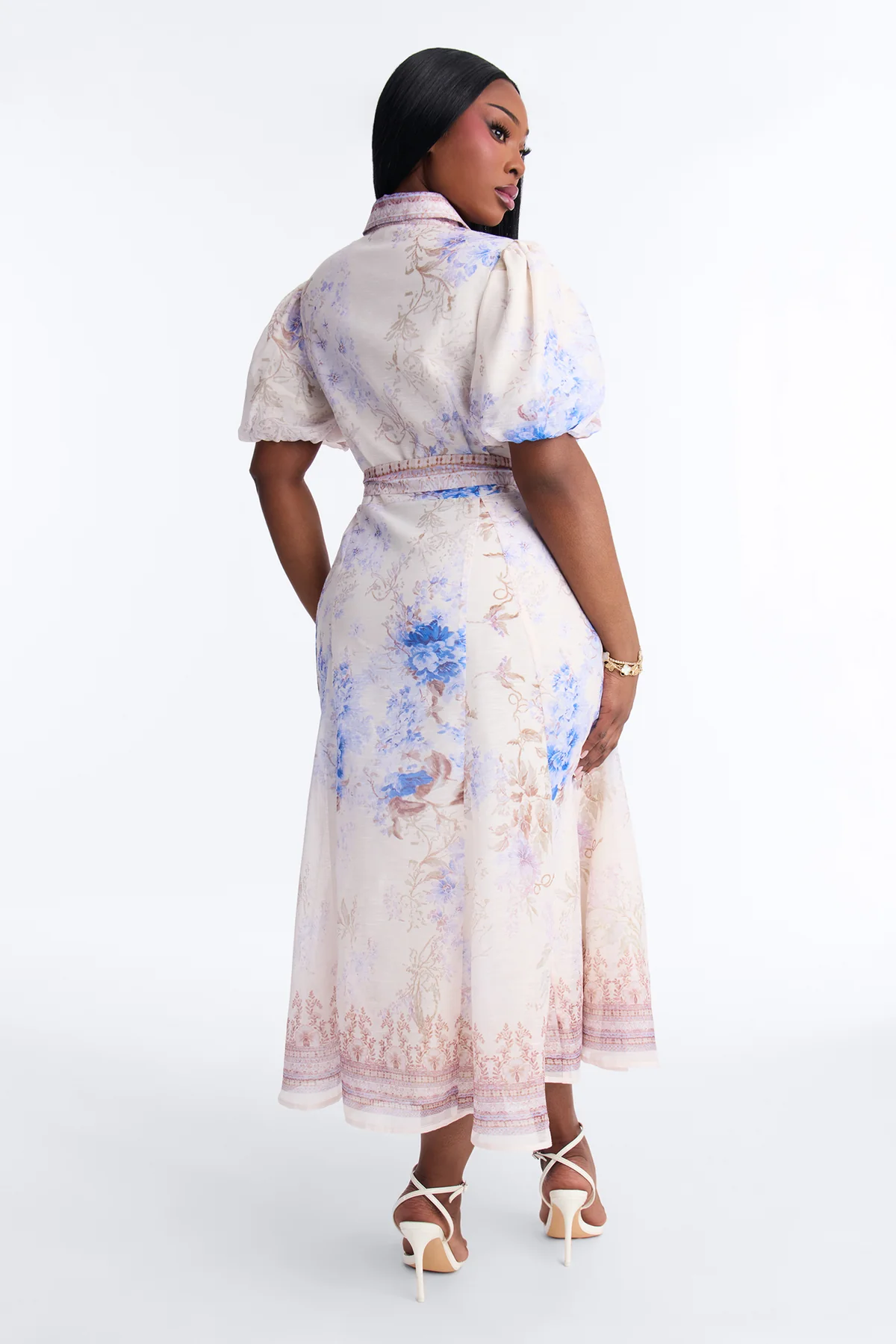 Robe chemise mi-longue fleurie – Image 3