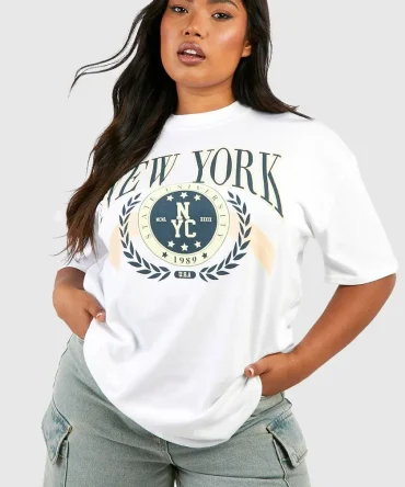T-shirt Oversize Graphique "New York" – Style Varsity Décontracté