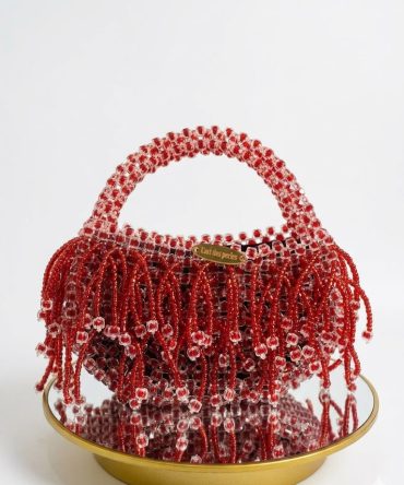 Le Sac Bijou "Passion" – Rouge Rubis & Franges Perlées