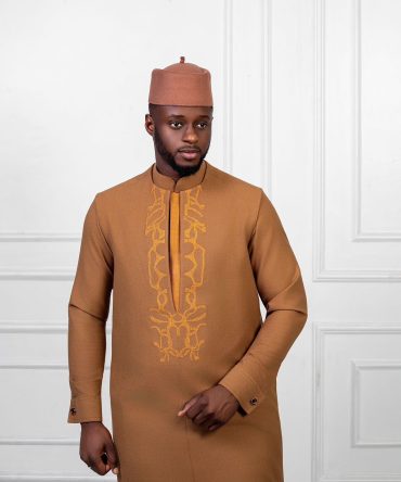 Ensemble Qamis & Chéchia "Sultan" Terre de Sienne – Maison Siir